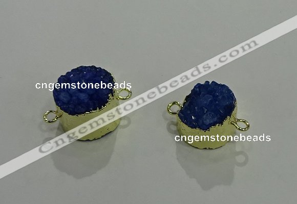 NGC1125 14mm - 15mm coin druzy agate connectors wholesale