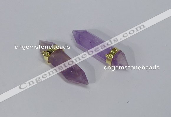 NGC1128 8*40mm - 10*35mm sticks amethyst connectors wholesale