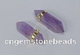 NGC1129 12*40mm - 12*45mm sticks amethyst connectors wholesale