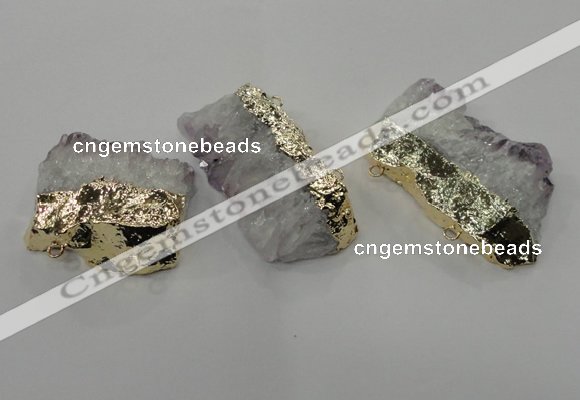 NGC113 35*45mm - 35*65mm freeform druzy agate connectors wholesale