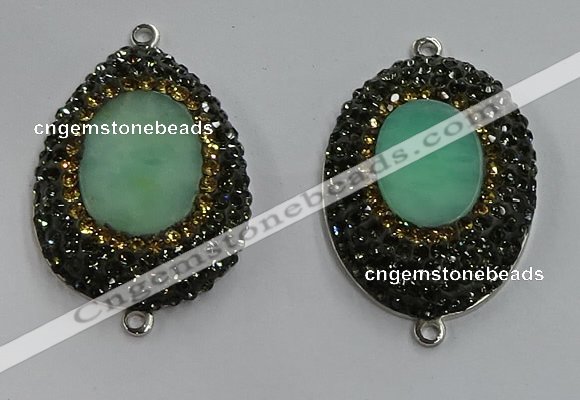 NGC1136 25*35mm freeform Australia chrysoprase connectors wholesale