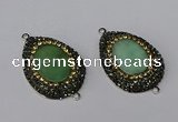 NGC1137 25*35mm teardrop Australia chrysoprase connectors wholesale