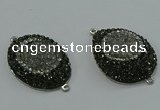 NGC1148 25*35mm freeform druzy agate connectors wholesale