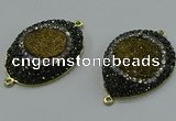 NGC1149 25*35mm freeform druzy agate connectors wholesale