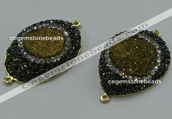 NGC1149 25*35mm freeform druzy agate connectors wholesale