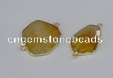 NGC1152 20*30mm - 30*35mm freeform citrine gemstone connectors