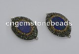 NGC1160 25*35mm oval lapis lazuli gemstone connectors wholesale