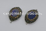 NGC1162 25*35mm freeform lapis lazuli gemstone connectors wholesale