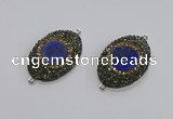 NGC1164 25*35mm oval lapis lazuli gemstone connectors wholesale