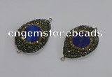 NGC1165 25*35mm teardrop lapis lazuli gemstone connectors wholesale