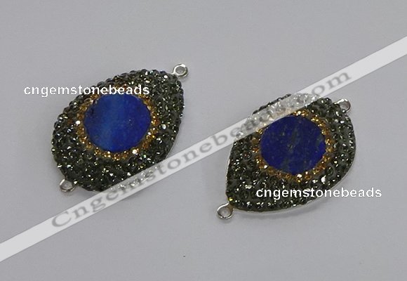 NGC1165 25*35mm teardrop lapis lazuli gemstone connectors wholesale