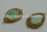 NGC1169 25*35mm teardrop Australia chrysoprase connectors wholesale