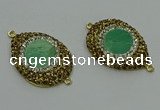 NGC1172 25*35mm teardrop Australia chrysoprase connectors wholesale