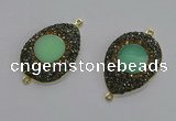 NGC1176 25*35mm teardrop Australia chrysoprase connectors wholesale