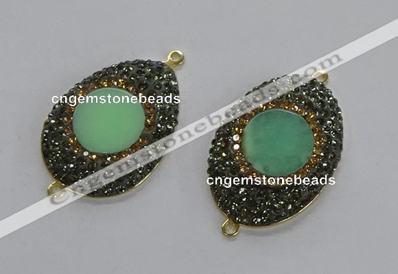 NGC1177 25*35mm freeform Australia chrysoprase connectors wholesale