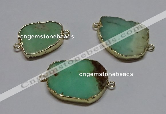 NGC1178 18*25mm - 30*35mm freeform Australia chrysoprase connectors