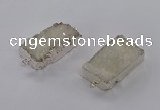 NGC1180 20*30mm - 22*35mm rectangle druzy agate connectors