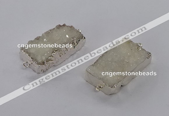 NGC1180 20*30mm - 22*35mm rectangle druzy agate connectors