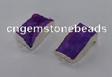 NGC1182 20*30mm - 22*35mm rectangle druzy agate connectors