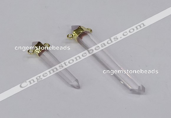 NGC1198 8*35mm - 10*60mm sticks white crystal connectors wholesale