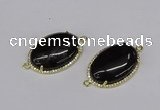 NGC1208 22*30mm oval agate gemstone connectors wholesale