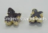 NGC121 20*25mm - 25*35mm butterfly druzy amethyst connectors