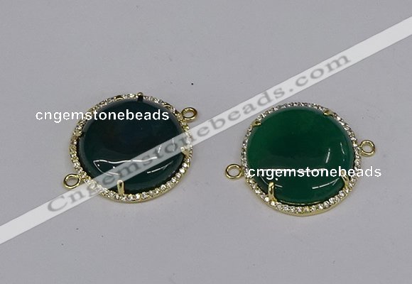 NGC1217 30mm flat round agate gemstone connectors wholesale