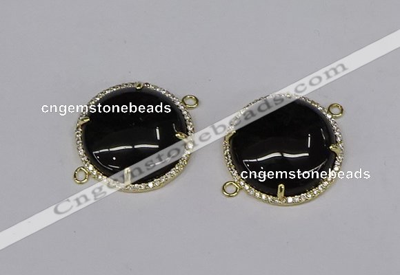 NGC1219 30mm flat round agate gemstone connectors wholesale