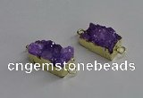 NGC1224 10*14mm - 12*16mm rectangle druzy agate connectors