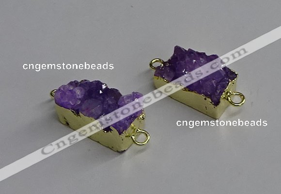 NGC1224 10*14mm - 12*16mm rectangle druzy agate connectors