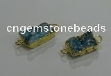 NGC1225 10*14mm - 12*16mm rectangle druzy agate gemstone connectors