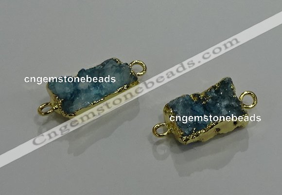 NGC1225 10*14mm - 12*16mm rectangle druzy agate gemstone connectors