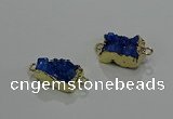 NGC1227 10*14mm - 12*16mm rectangle druzy agate gemstone connectors