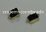 NGC1228 10*14mm - 12*16mm rectangle druzy agate gemstone connectors