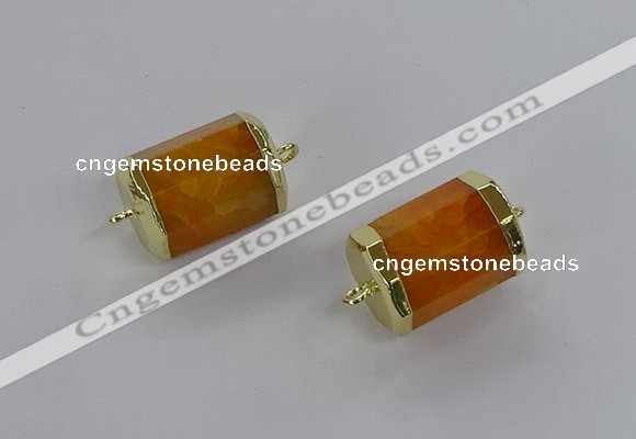 NGC1261 15*20mm faceted tube agate gemstone connectors wholesale