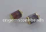 NGC1262 15*20mm faceted tube agate gemstone connectors wholesale