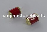 NGC1263 15*20mm faceted tube agate gemstone connectors wholesale