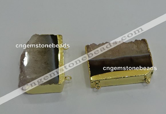 NGC1270 25*40mm - 30*42mm freeform druzy agate connectors