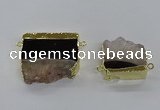 NGC1271 25*40mm - 30*42mm freeform druzy agate connectors