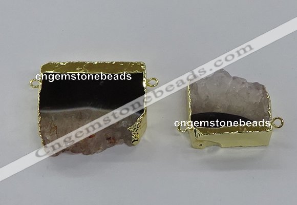 NGC1271 25*40mm - 30*42mm freeform druzy agate connectors