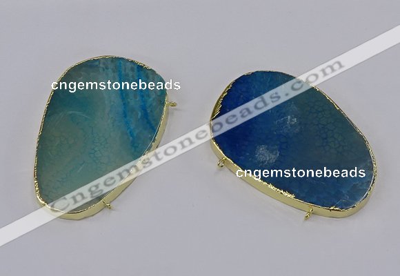 NGC1283 45*75mm - 55*80mm freeform agate gemstone connectors