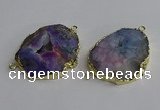 NGC1302 25*35mm - 35*45mm freeform druzy agate connectors