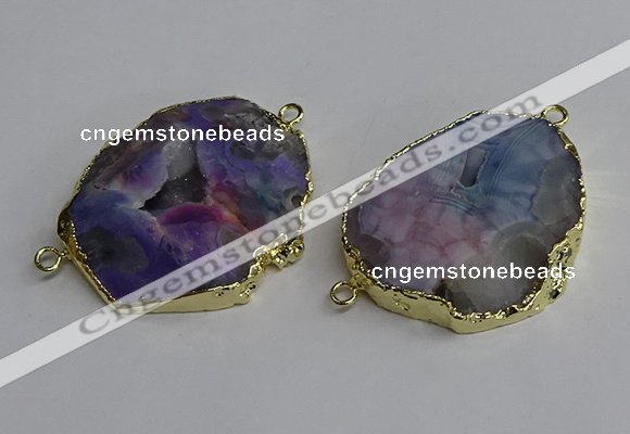 NGC1302 25*35mm - 35*45mm freeform druzy agate connectors