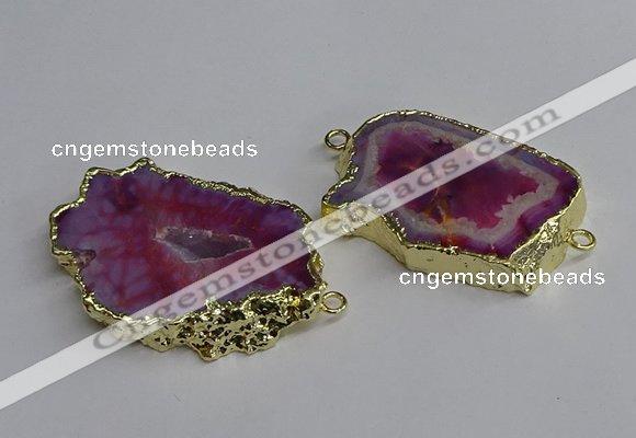 NGC1303 25*35mm - 35*45mm freeform druzy agate connectors