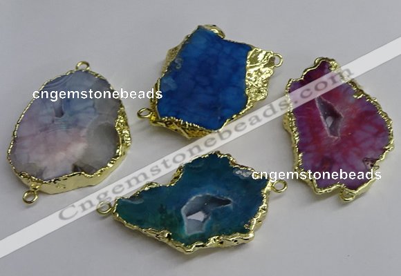 NGC1308 25*35mm - 35*45mm freeform druzy agate connectors