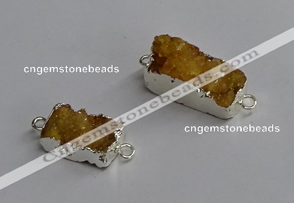 NGC1311 10*14mm - 12*16mm rectangle druzy agate connectors