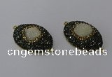 NGC1334 25*35mm oval druzy agate gemstone connectors