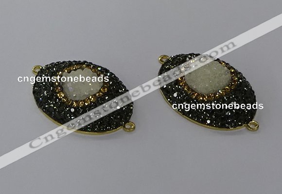 NGC1334 25*35mm oval druzy agate gemstone connectors