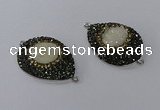 NGC1335 25*35mm teardrop druzy agate gemstone connectors