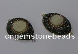 NGC1336 25*35mm oval & teardrop druzy agate gemstone connectors